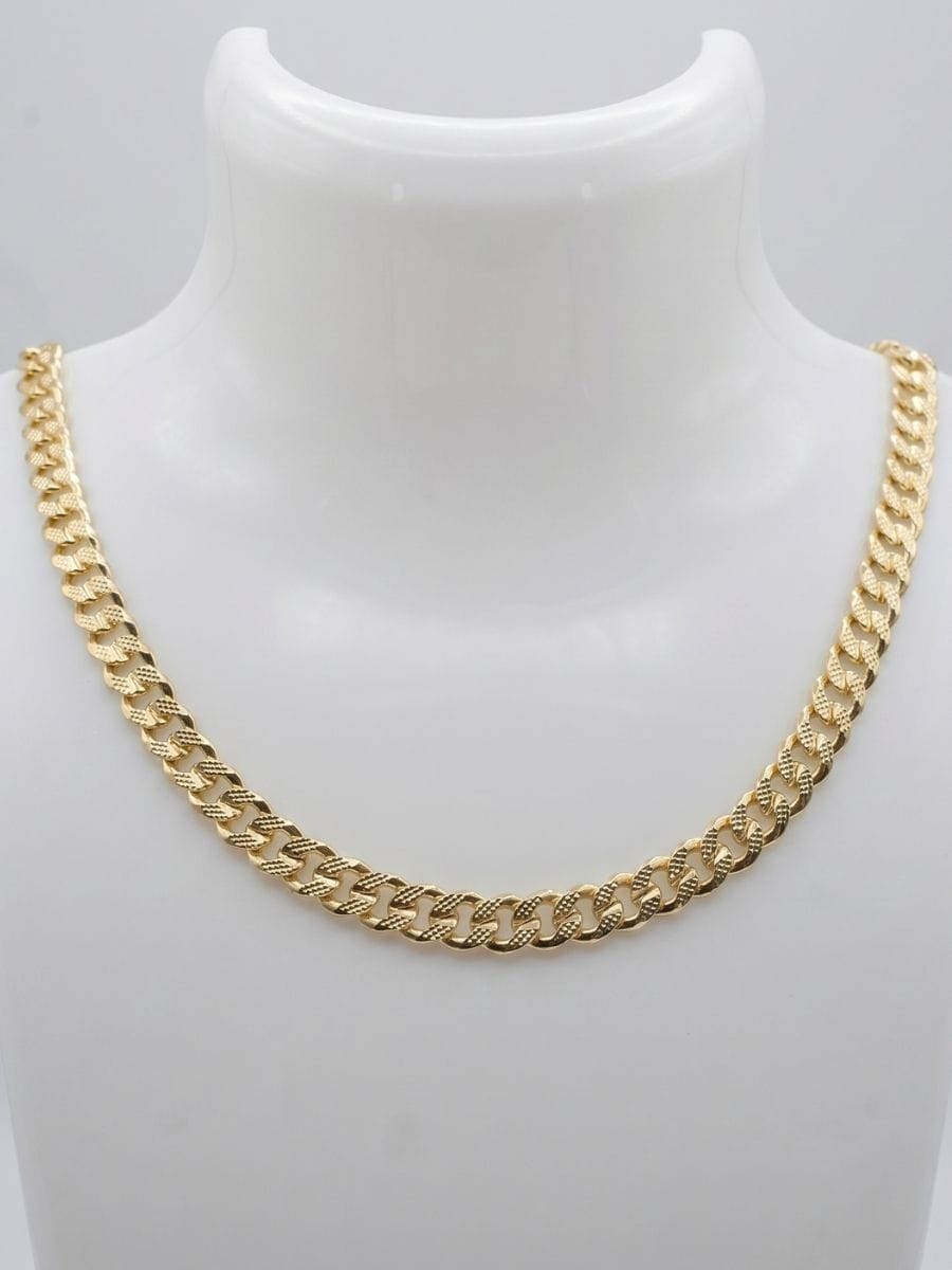 Cadena Cubana Brillante — Oro Laminado Americano | Varelis